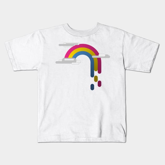 Pansexual Pride Flag Minimalist Drip Rainbow Design Kids T-Shirt by LiveLoudGraphics